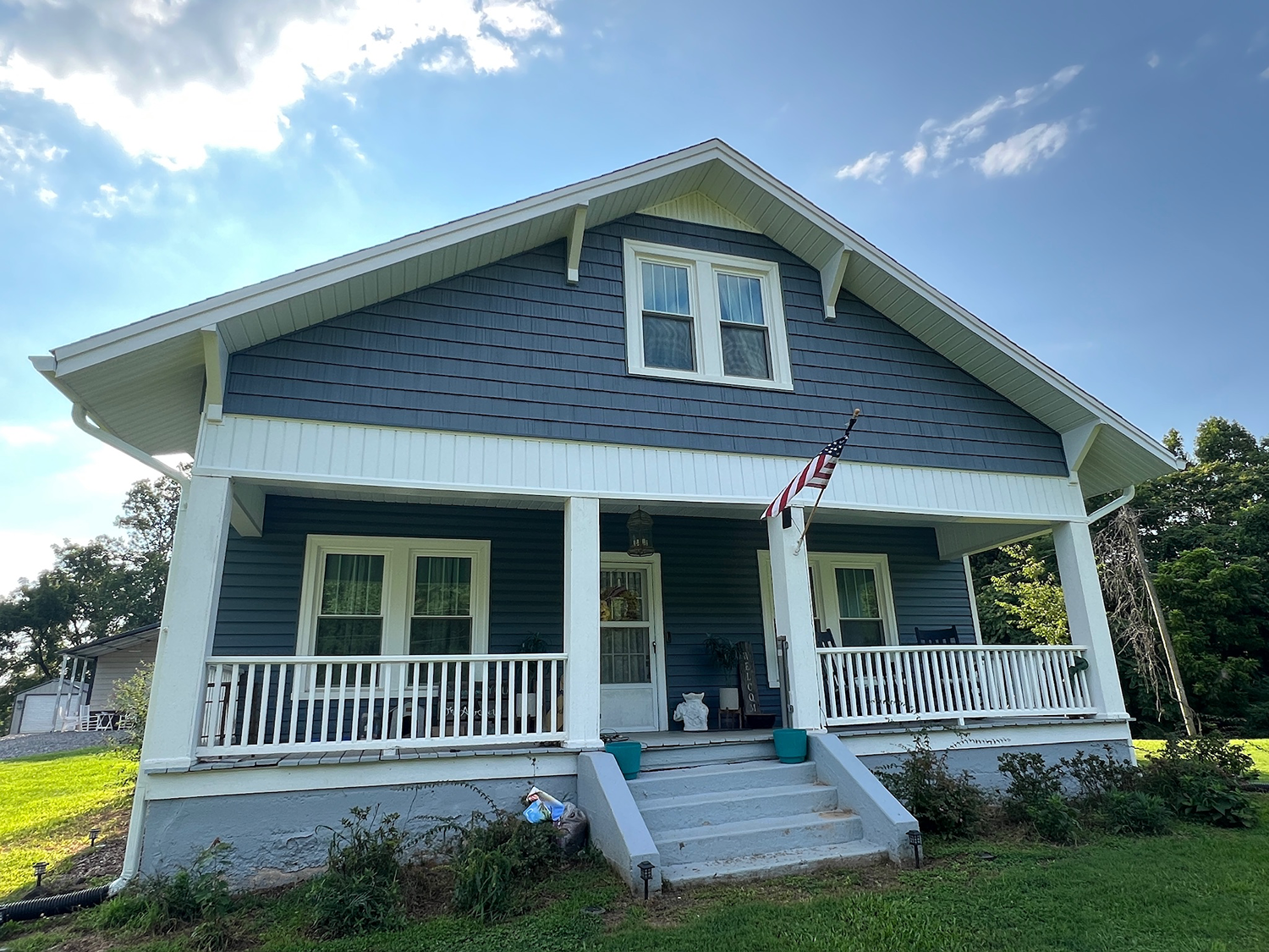 Porch soffit, fascia and wrapped beams